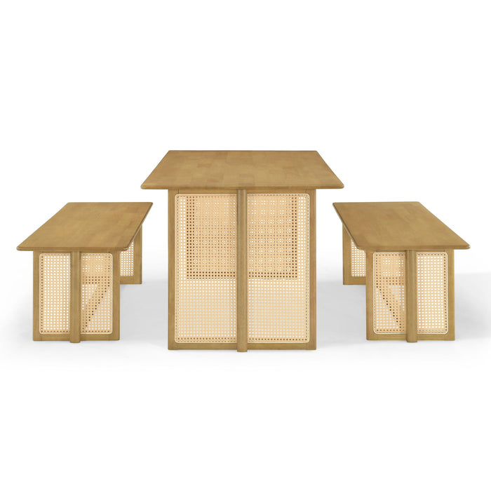 Dining Set, 1 Table & 2 Benches