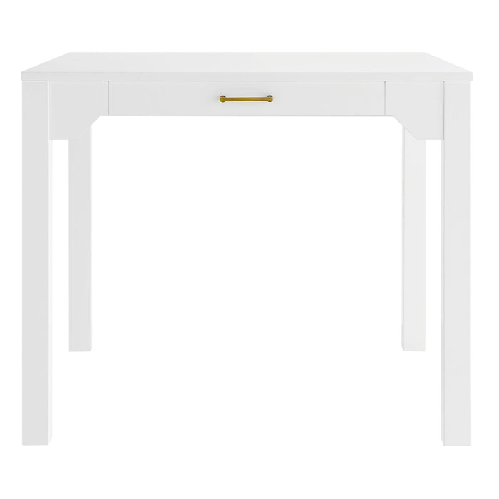 Alleyville - Square Dining Table With Storage Drawer - White