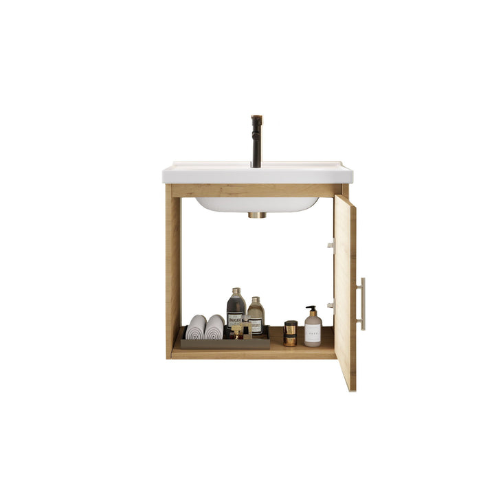 Floating Bathroom Vanity Combo, Wall Mounted Cabinet With Sink & Soft Close Doors For Small Bathrooms