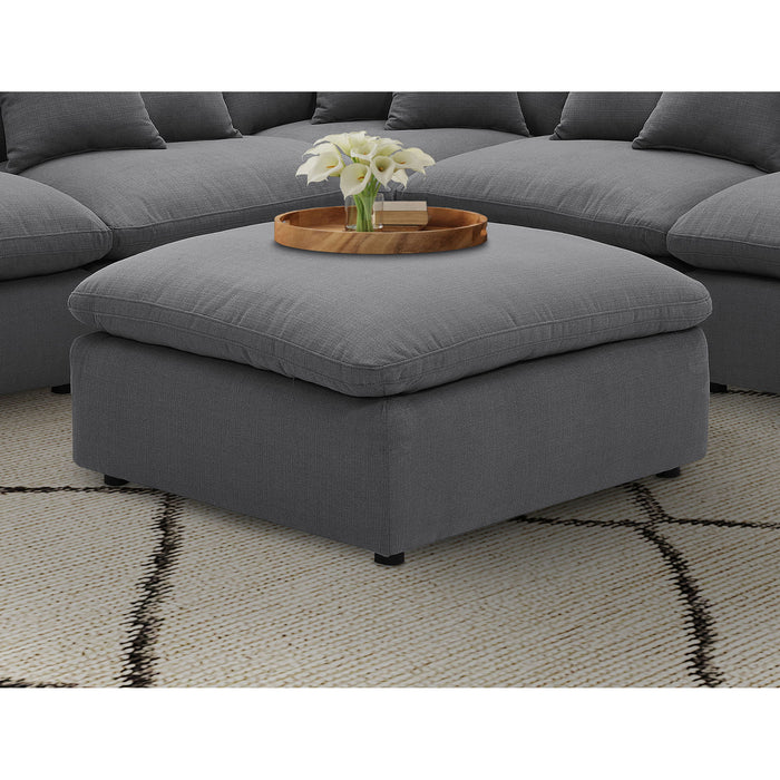 Greeley - Upholstered Square Ottoman With Cushion - Charcoal