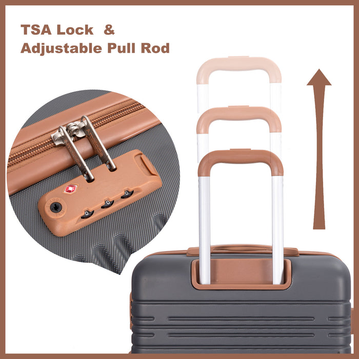 5 Piece Set Hard Case Spinner Wheels Luggage Sets With Tsa Lock