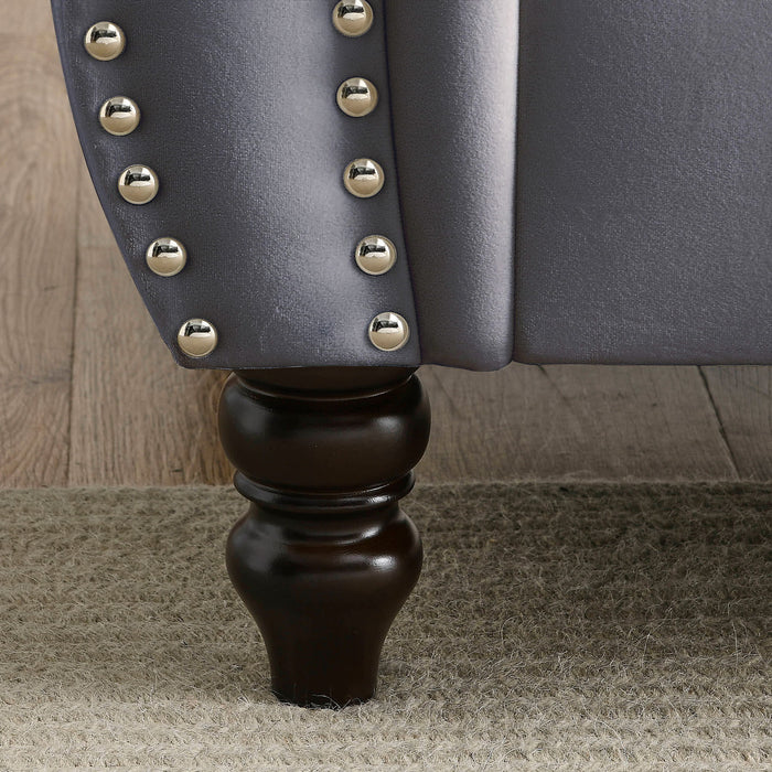 Chesterfield Sofa With Rolled Arms And Nailhead Trim