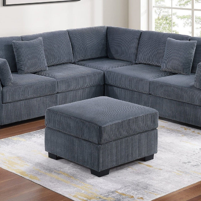 Contemporary L - Sectional Sofa Set With Ottoman And Pillows