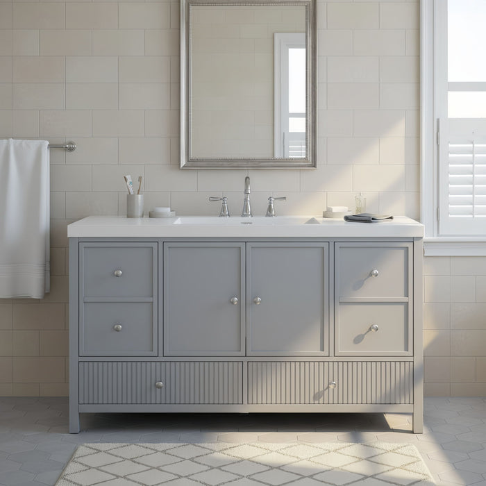 Bathroom Vanity With Separate Sink, Soft Close Doors And 4 Drawers
