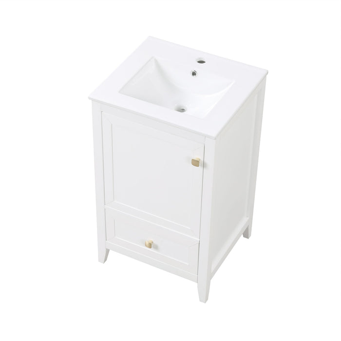 Bathroom Vanity With Sink, Soft Closing Cabinet Door, Storage Rack And Drawer