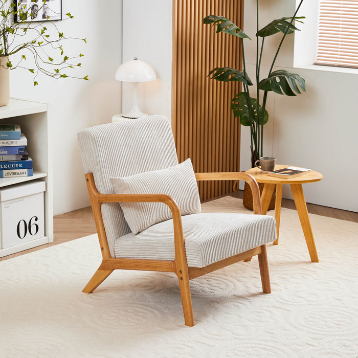 Accent Arm Chair With Pillow Upholstered