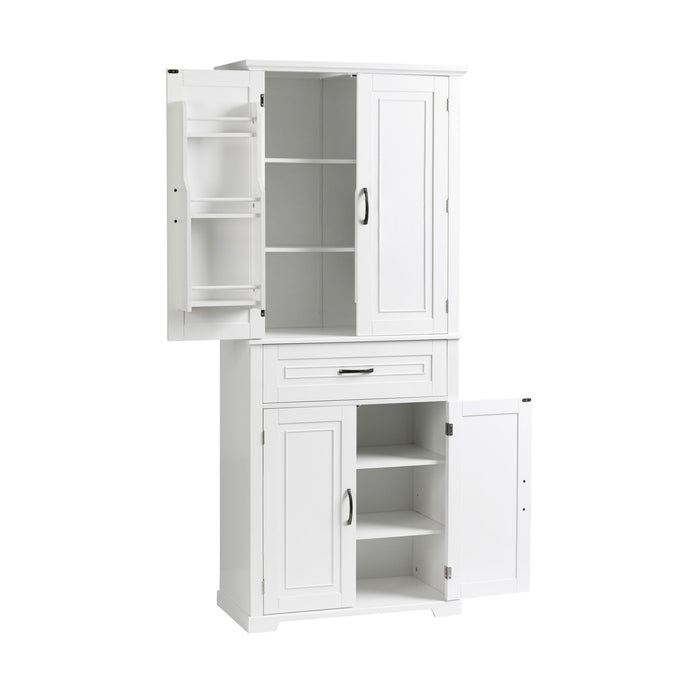 Bathroom Storage Cabinet With Doors And Drawer, Adjustable Shelf