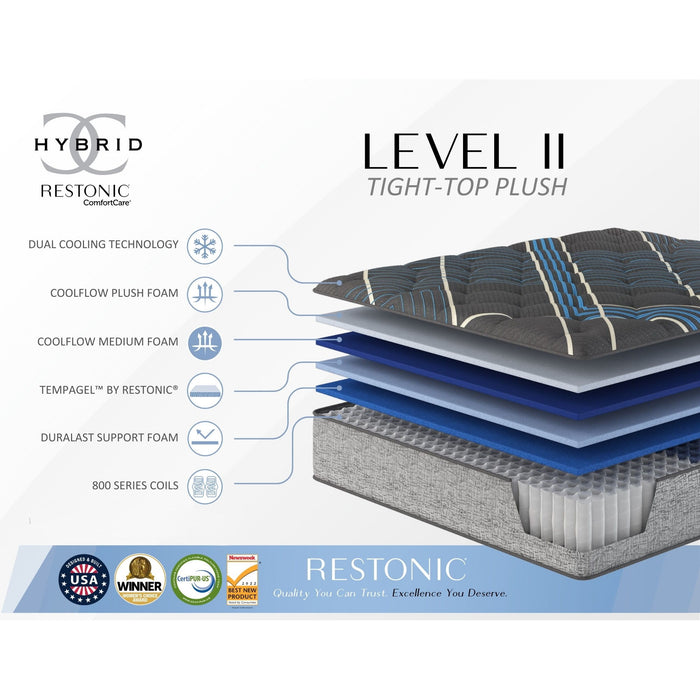 Comfort Care - 14" Hybrid Mattress With Individual Pocketed Coil, Medium Comfort