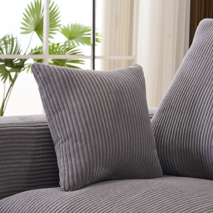 Modular Sectional Sofa With Extra Wide Cushion, USB / Type C Charger, Petal Armrest