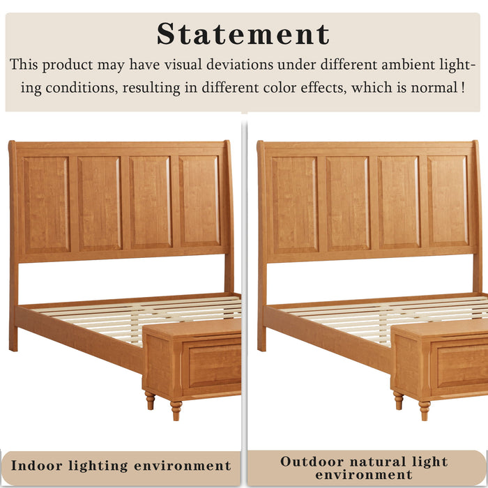Sleigh Bed Frame With Tall Headboard And Storage Bench