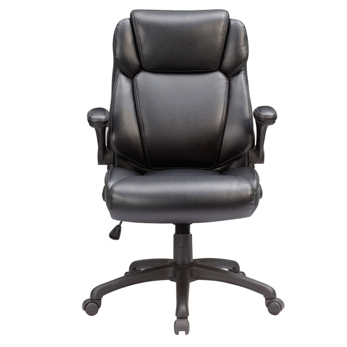Modern Adjustable Office Chair Leather Upholstered Swivel Chair With Butterfly Mechanism Headrest - Gray