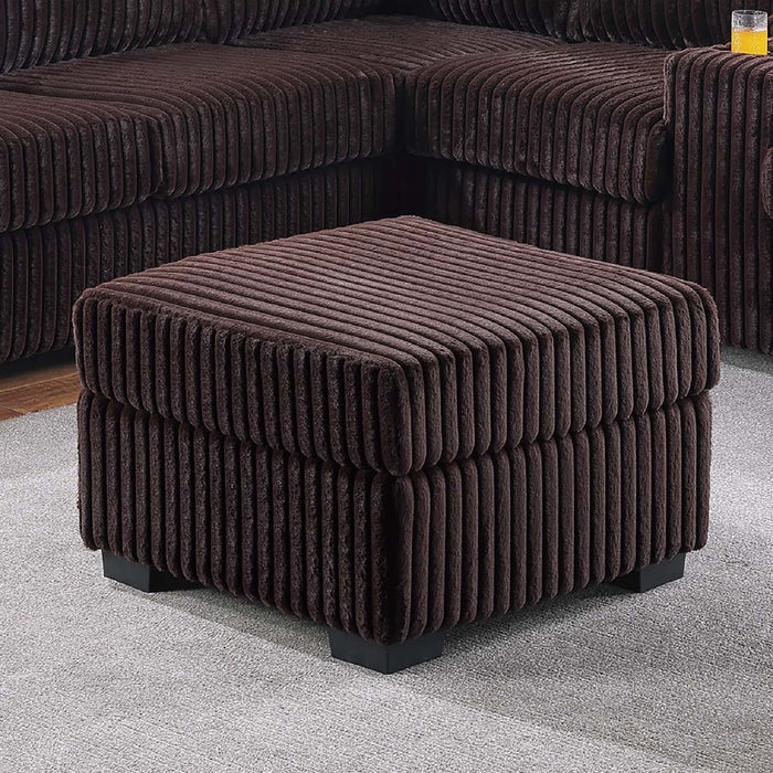 Contemporary L-Shaped Sectional Set With USB Console & Ottoman