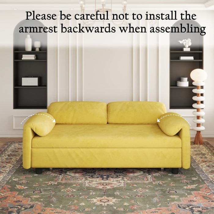 Sofa, Dual Purpose Lounge With Retractable Queen Size Bed