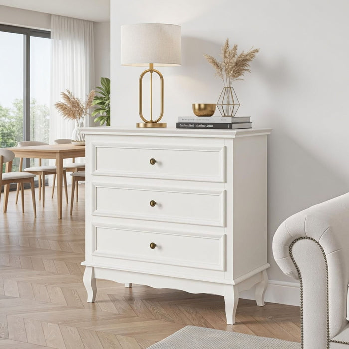 3 Drawer Dresser - White
