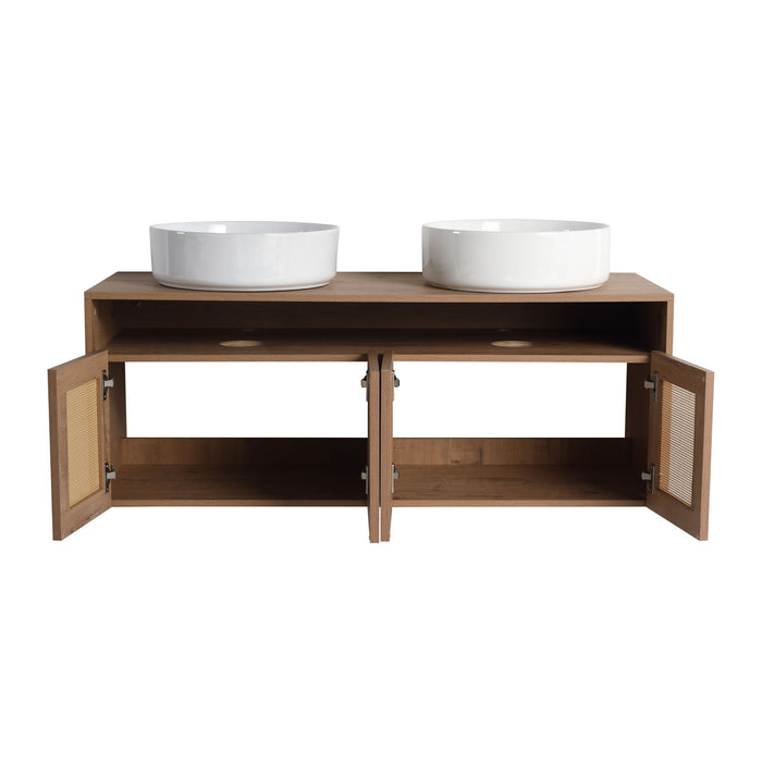 Bathroom Vanity & Art Sink, 2 Soft Close Doors, Float Mounting Design