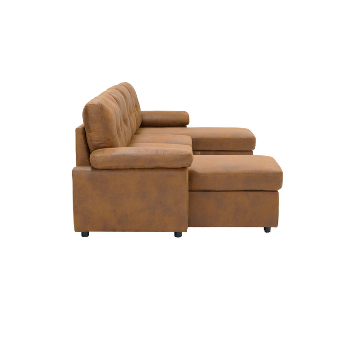 Convertible Sectional Sofa Bed With Pull Out Sleeper And Storage