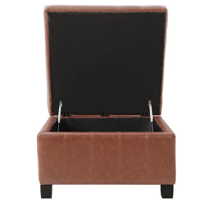 Square Tufted Indoor Ottoman With Lift-Top Storage