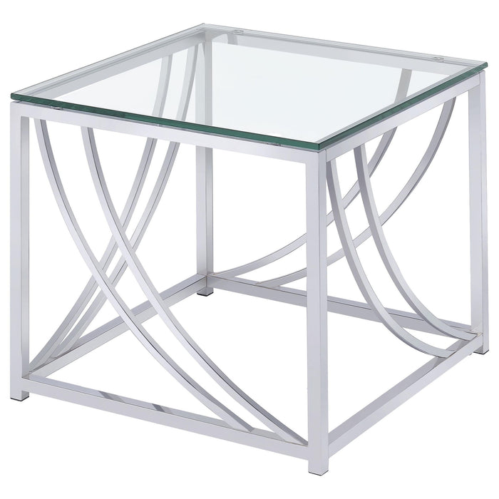 Kempton - 2 Piece Coffee And End Table Set - Chrome