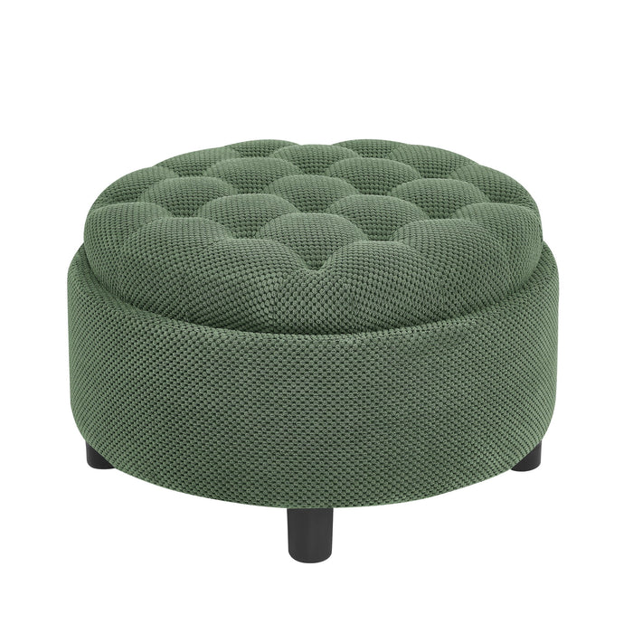 Storage Round Footstool Table Ottoman