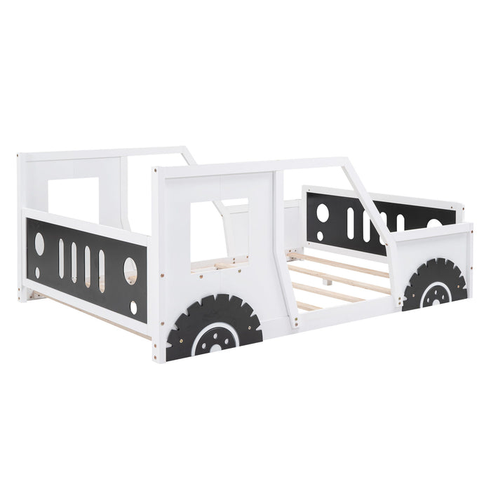 Classic Car Shaped Platform Bed With Wheels