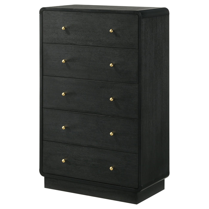 Burton - 5 Drawer Chest Of Drawers - Black