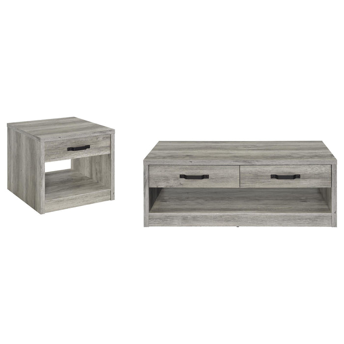 Nuberg - 2 Piece And End Table Set With Storage Drawers - Gray
