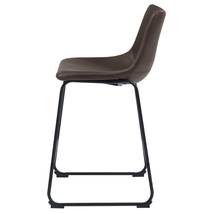 Armless Counter Height Stools (Set of 2) - Brown