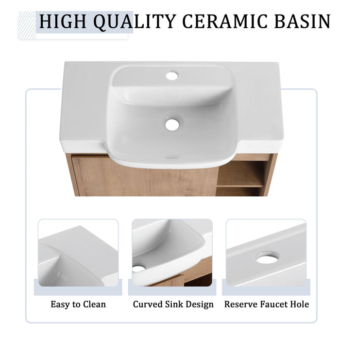 Wall Mounted Bathroom Vanity & Sink & Soft Close Door