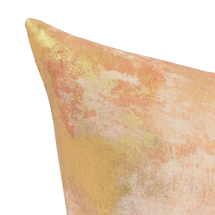 Onara - 22" x 22" Pillow - Burnt Orange / Gold