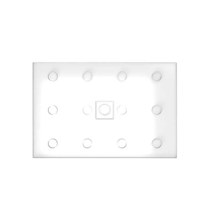 Shower Base, Center Drain With Durable Construction - Gloss White