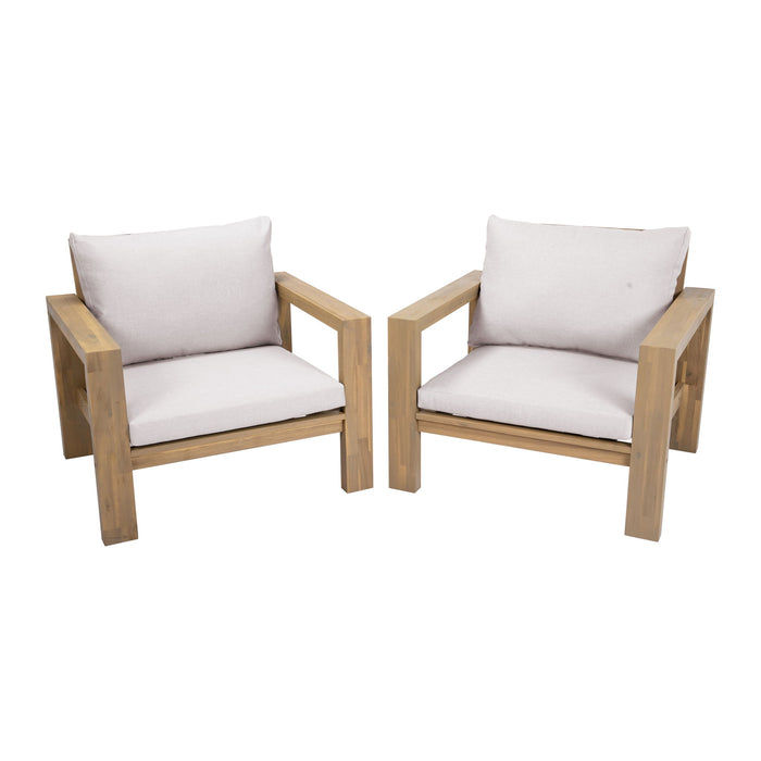 Stylish Outdoor Chair Set With Cushions For Garden (Set of 2)