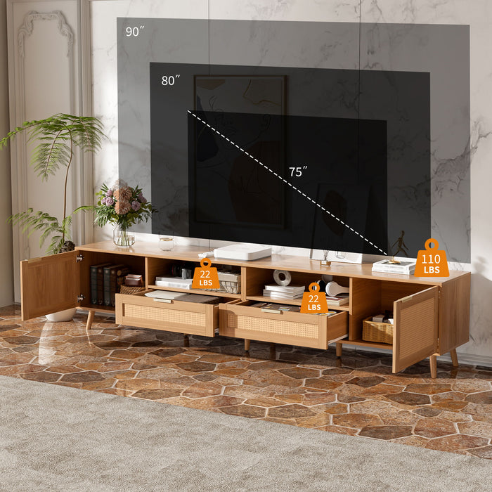 TV Stand, Media Console With Cable Management