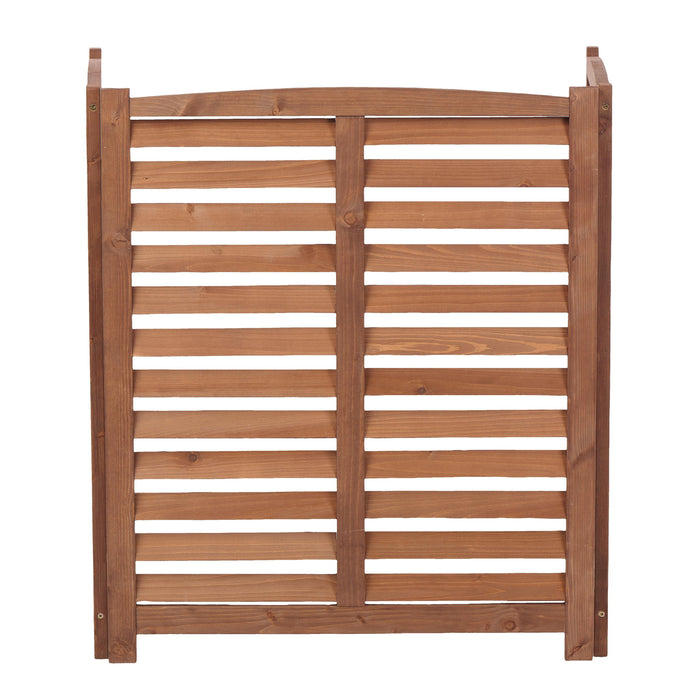 3 Panel Outdoor Wooden Air Conditioner Fence