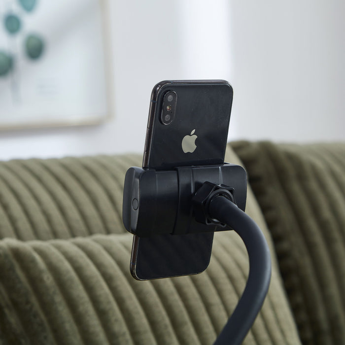 Modern Chaise Sofa With Adjustable Backrest, Cup Holders, Phone Holder & Storage Compartments For Living Room