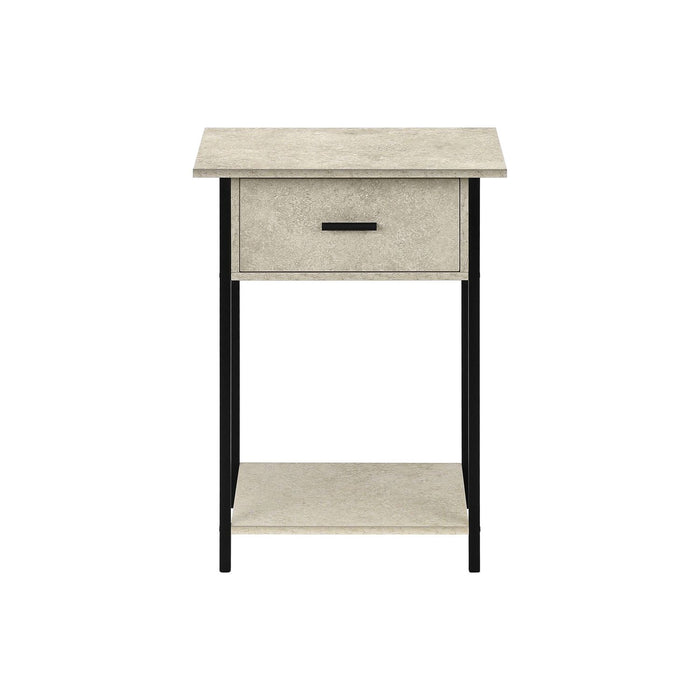 Contemporary 2 Tier Accent Table With Storage Drawer