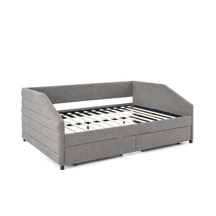 Elegant Daybed With Trundle Upholstered Tufted Sofa Bed