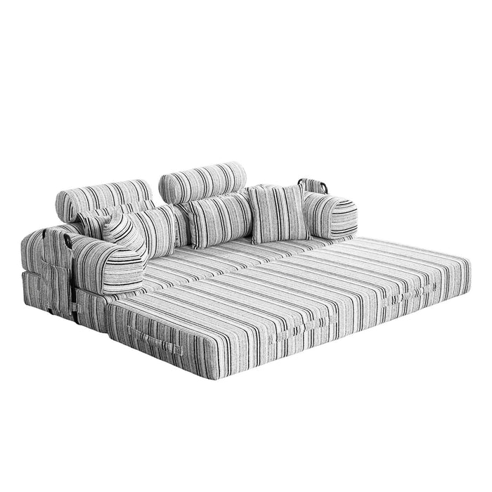 Convertible Sleeper Sofa Bed With High Density Compressed Sponge, Upholstered Couch For Living Room