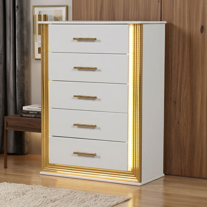 Obsession - 5 Drawer Chest - White