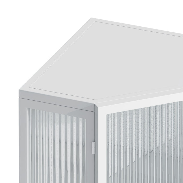 Corner Cabinet With Door And Shelves For Bathroom - White