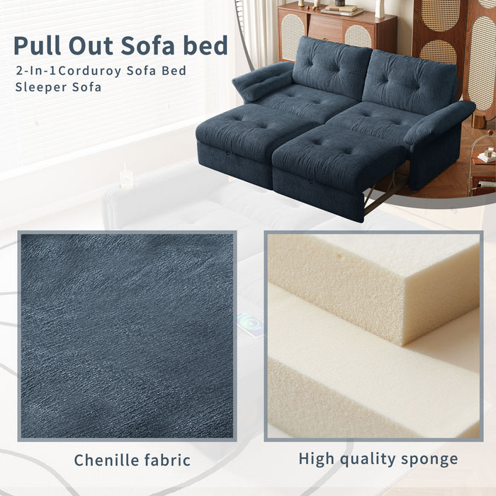 Sofa Bed, 2 In 1 Design For Living Rooms