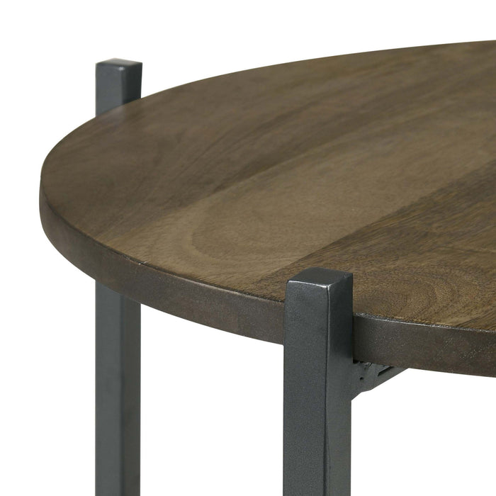 Accent Table With X-Frame And Bottom Shelf - Brown