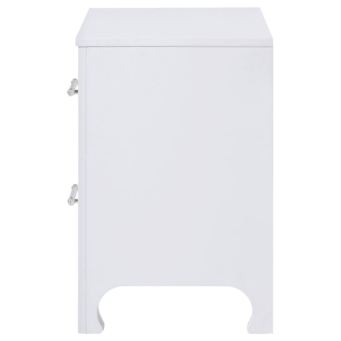 Helena - 2 Drawer Nightstand With Soft Curves - White