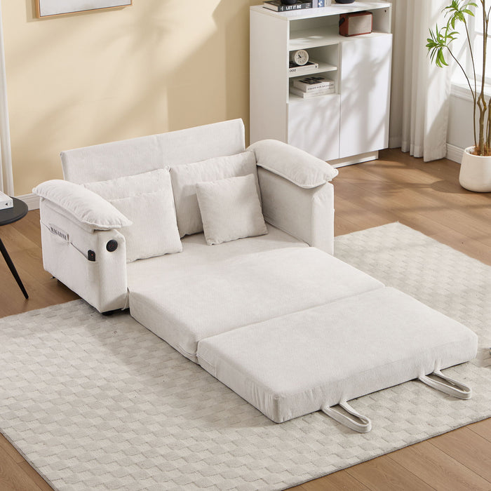 Upholstered Futon Convertible Floor Sofa Bed