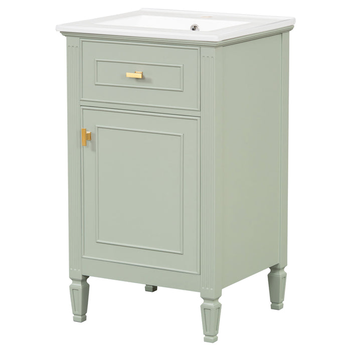 Bathroom Vanity With Sink, Adjustable Shelf, Tilt-Out Drawer