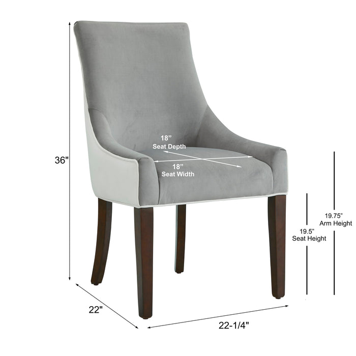 Jackson - Upholstered Dining Chair Elegant Design - Smoke / White