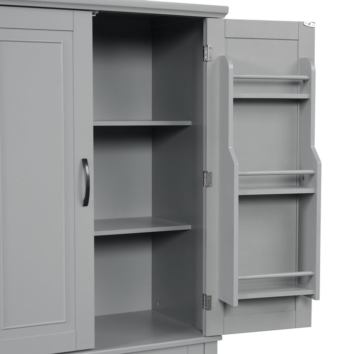 Bathroom Storage Cabinet With Doors And Drawer, Adjustable Shelf
