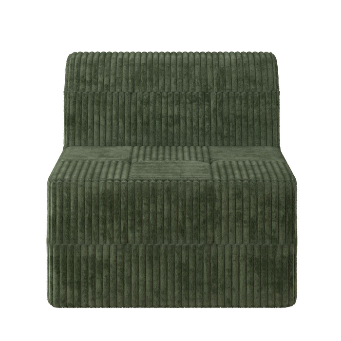 Modern Minimalist Corduroy Sleeper Sofa, Compressed Sectional Single Seat