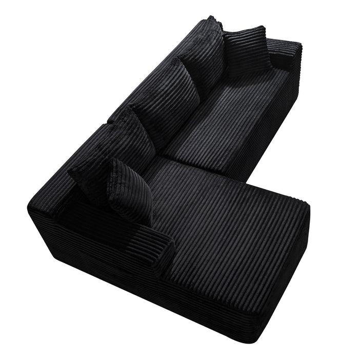 Cloud Modular Sectional Sofa Couch With L-Shape Chaise, Upholstered Couches For Living Room - Black