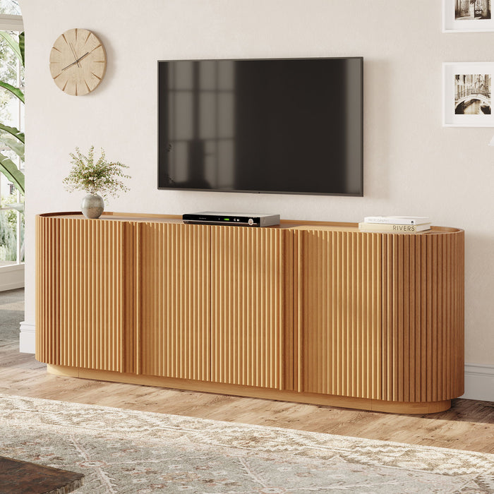 TV Stand With Fluted Tambour Style Door