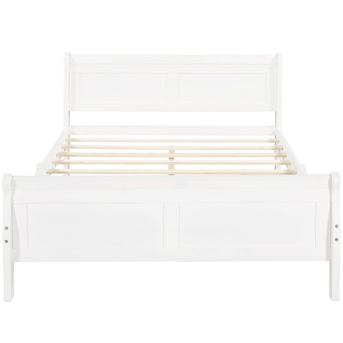 Platform Bed Frame Mattress Foundation Sleigh Bed With Headboard / Footboard / Wood Slat Suppor